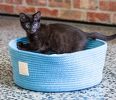 FuzzYard Life Rope Basket Bed - French Blue